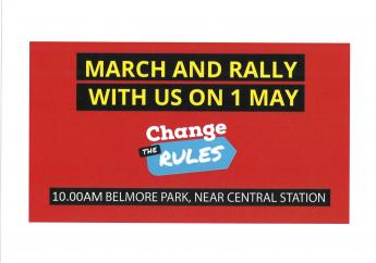 MAY DAY CHANGE THE RULES RALLY